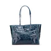 シャネル ドーヴィルMM トートバッグ ショルダーバッグ A93257 ブルー ラムスキン レディース CHANEL 【中古】